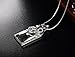Alvdis Premium Rectangle Shaped Coffee Crystal Pendant Long Chain Necklace - Elegant & Classy Design (White)
