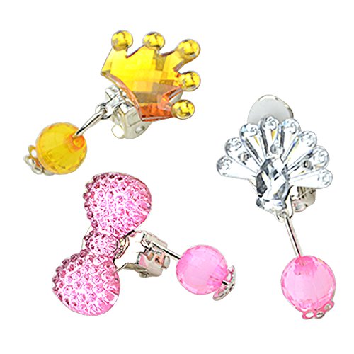 Baby Kids Little Girl Play Clip-on Earrings,Pretend Play Dress Up Accessories Toy Jewelry Clip-on Earrings (Shiny Style) - Thumbnail 2