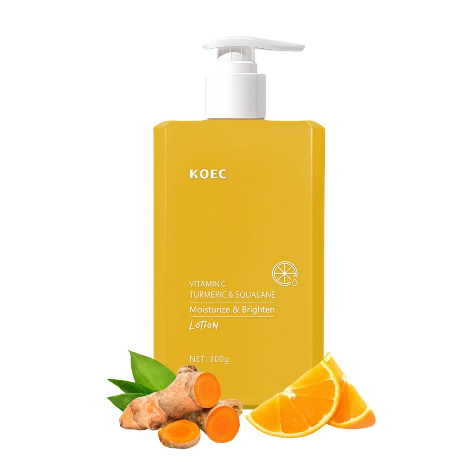 BSMKCL Turmeric & Vitamin C Cream Face Body Lotion - Firming, Brightening, Daily Moisturizing Skin Care - Women & Men Dry Skin Lotion Rich Nourishing Hand & Foot Cream Scented (300ml)