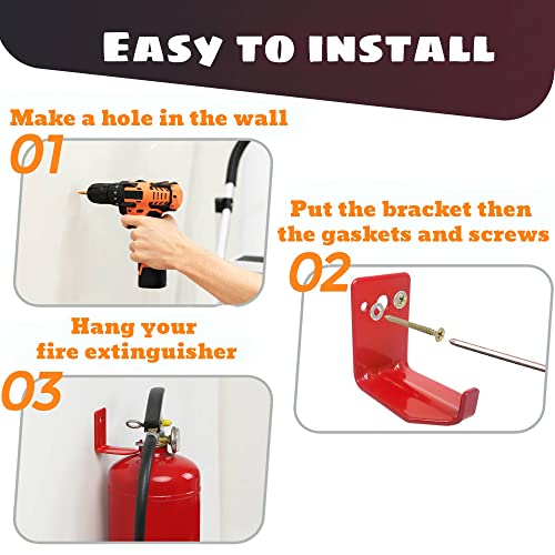 4 Pack of Fire Extinguisher Mount, Wall Hook, Fire Extinguisher Bracket up to 40 lbs