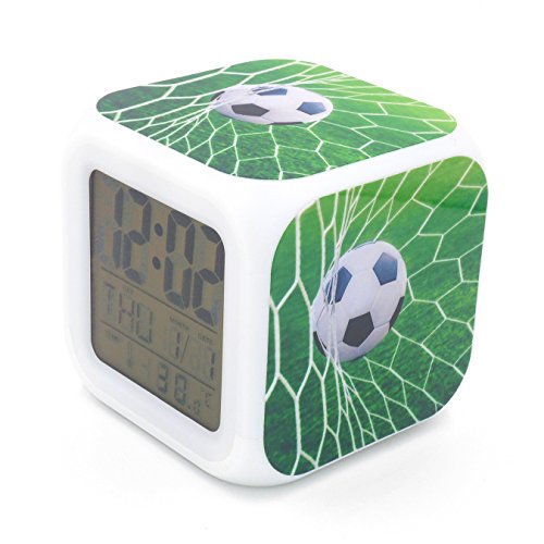 BoFy Led Alarm Clock Football Soccer Goal Sports Green Personality Creative Noiseless Multi-Function - //coolthings.us