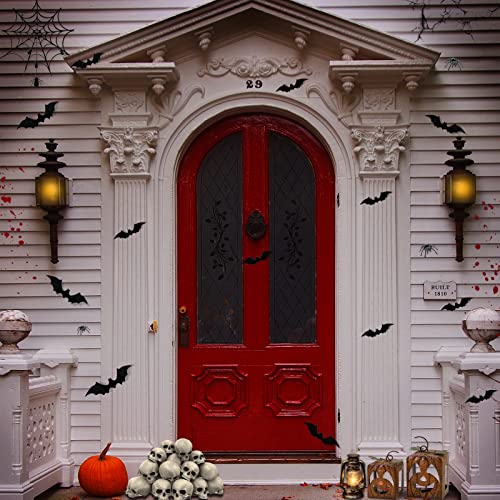 Halloween Bats Wall Stickers， PVC Removable Wall Window Door Decor， Halloween Waterproof Bats Wall Decals Halloween Party Indoor Outdoor Decor Supplies，Wall Sticker with 4 Different Sizes(120 Packs)