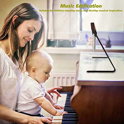 Table Top Bar Chime, Single-row Musical Percussion Instrument with Solid Aluminum Pipe and Iron Stand Stick for Ornament Classroom Office Decoration Kids Educational Gift