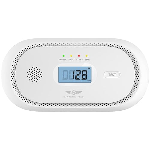 Spreadtron Carbon Monoxide Alarm Detector, LCD Digital Display Carbon Monoxide Detector, CO Alarm Detector with 5-Year Replaceable Battery and Peak Value Memory