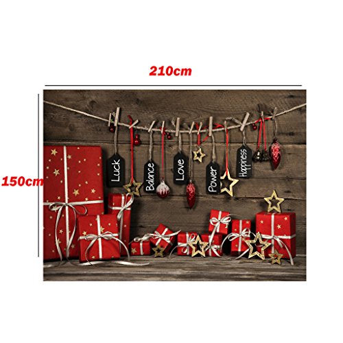 Careonline 7X5ft Vinyl Xmas Gift Stars Photo Backdrop, Wedding Photo Booth Props, Photography Background, Birthday Party Ceremony Background, Studio Props Backdrop