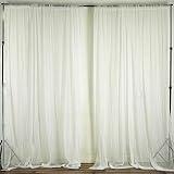 Efavormart 10FT Fire Retardant Ivory Sheer Voil Curtain Panel Backdrop for Window Wall Decoration - Premium Collection