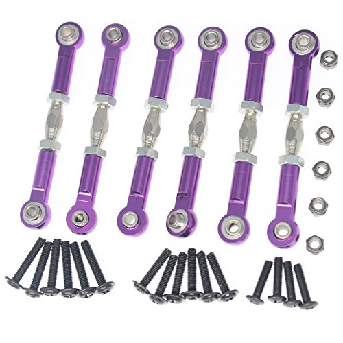 6PCS Hobbypark 106017 Aluminum Turnbuckle Steering Linkage Rod For 1/10 Redcat Volcano EPX / Pro Shockwave Tornado S30 Volcano S30 Tornado Epx(Pro) Upgrade Parts