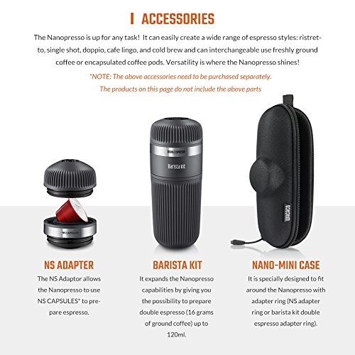 Wacaco Nanopresso Portable Espresso Maker, Upgrade Version of Minipresso, 18 Bar Pressure, Yellow Patrol Edition, Extra Small Travel Coffee Maker, Manually Operated. Perfect for Kitchen and Office - Thumbnail 5