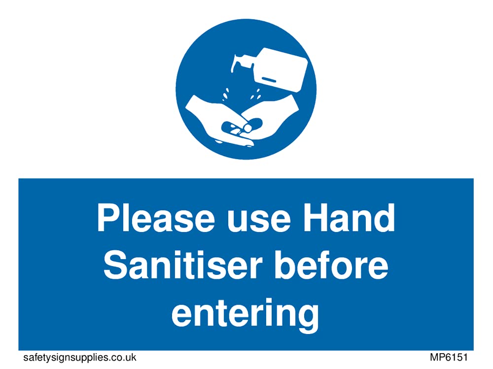 Pack of five - Please use Hand Sanitiser before entering Sign - 100x75mm - A7L