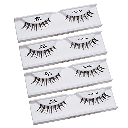 Ardell Fashion Lashes Pair - 102 Demi, Black (Pack of 4)