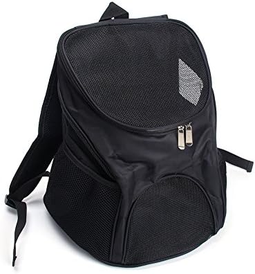 NeighborClubs Pet Carrier Backpack Outdoor Soft-sided Dog Cat Pet Carrier Mesh Pup Pack Travel Backpack-black