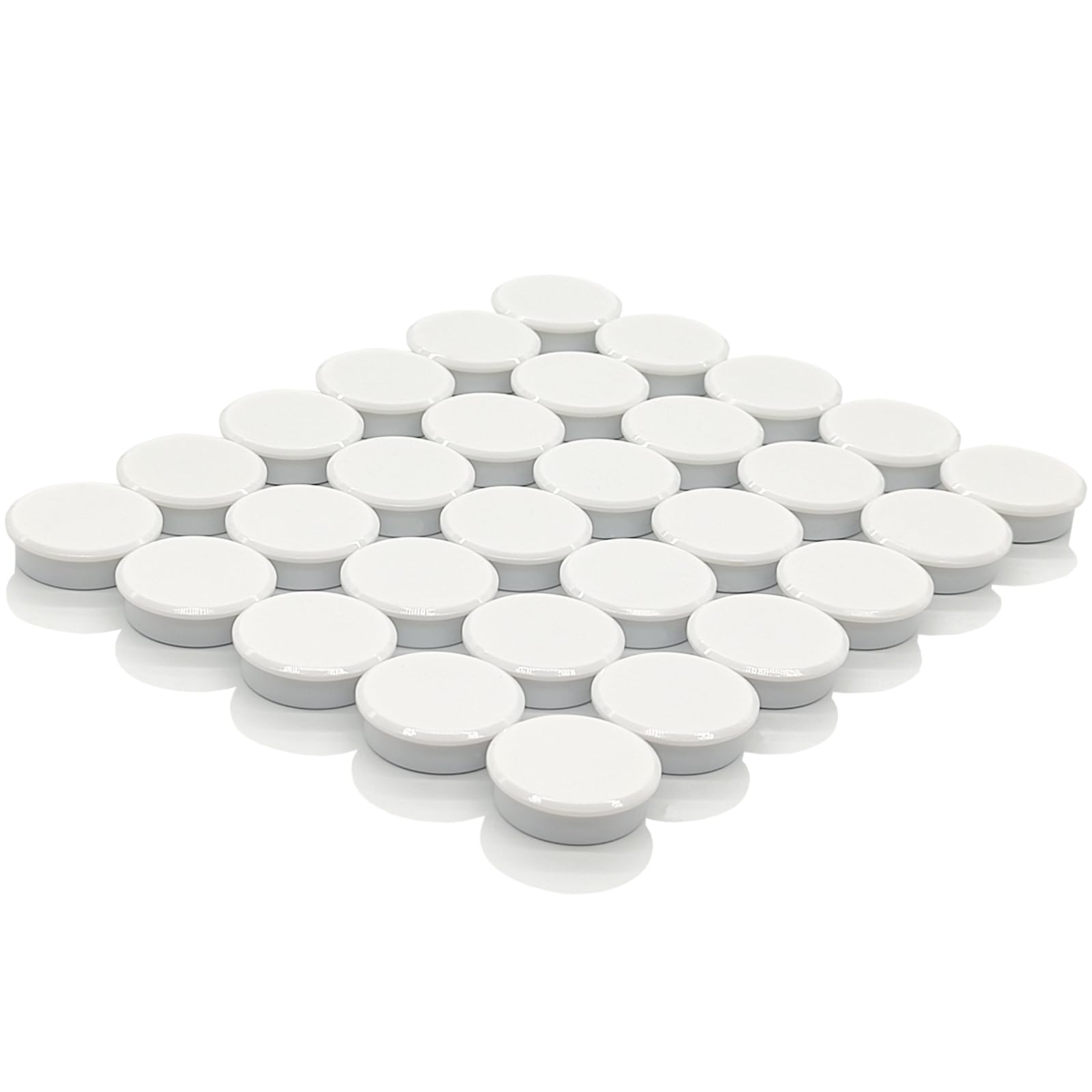 ZDZBLX Strong Fridge Magnets - 30 Pack Mini Cute Round Magnets for Whiteboard, Notice Board, Crafts, Heavy Duty Small Magnets for Adults, Refrigerator Magnet, Office & Kitchen Magnetic Dots (White)