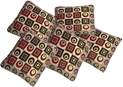 Hargunz 5 Piece Polycotton Cushion Cover Set - 16"x 16", Multicolour