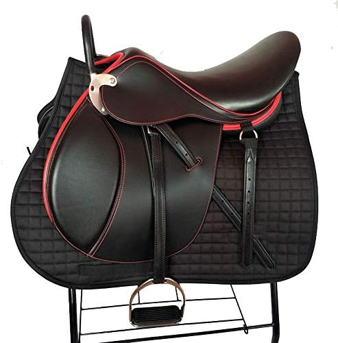 Horse Riding Saddle Set, Harness New Double Girth Integrated Saddle Coach Saddle Novice Saddle English Saddle with a Full Set of Accessories