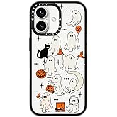 CASETIFY Compact Case for iPhone 16 [Lightweight / 4 ft. 2X Military Grade Drop Protection/Slim] - Boo Things - Clear Black