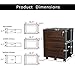 TOPSKY 3 Drawers Wood Mobile File Cabinet Fully Assembled Except Casters (Walnut)