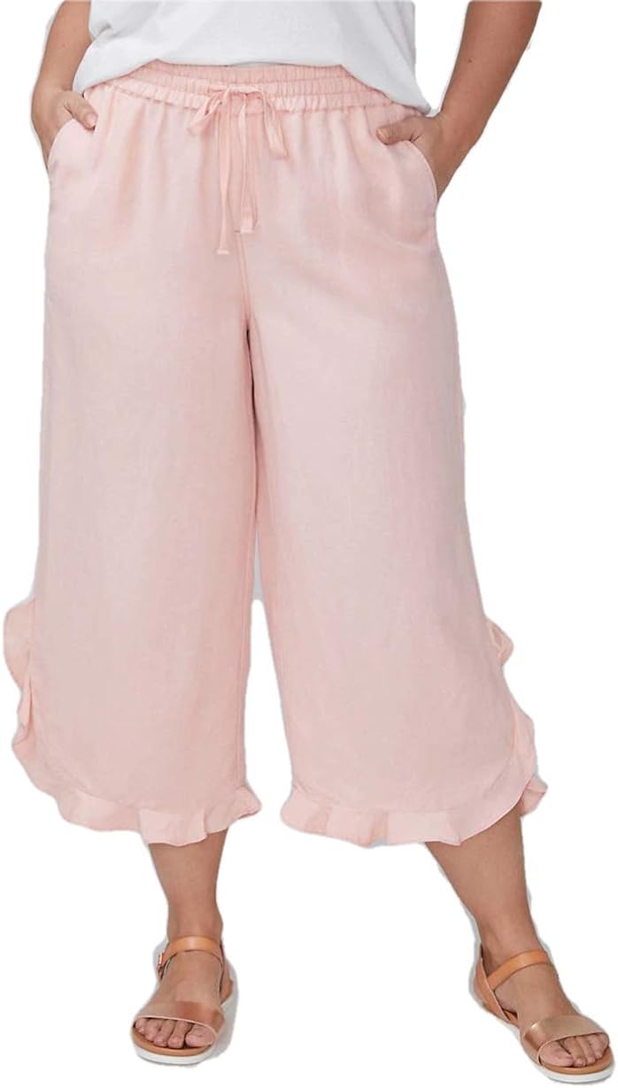 lane bryant white linen pants