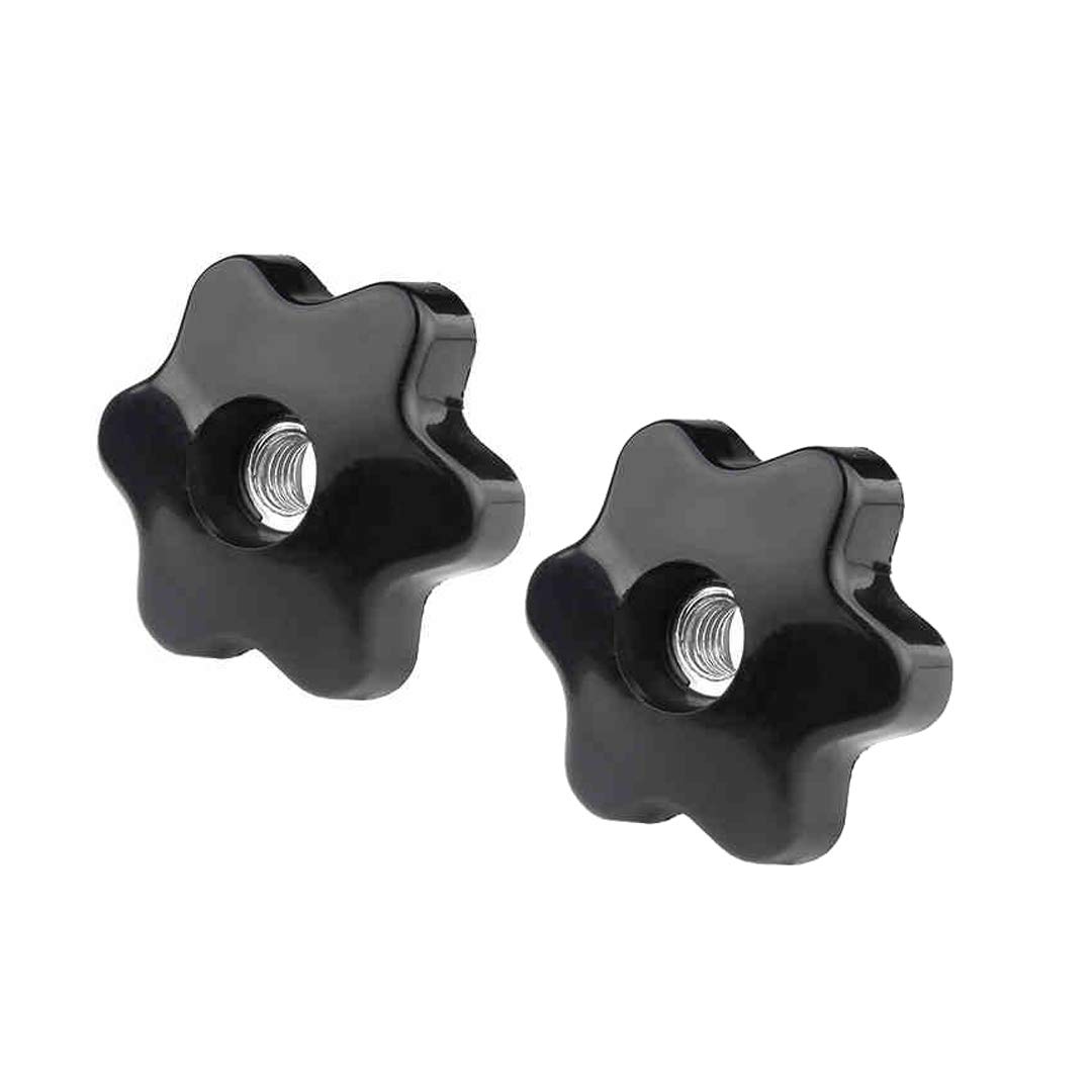 BOZONLI M10 Star Shape Head Clamping Nuts - Female Thread Through Hole Star Head Knob Grip, Black, 3pcs