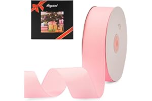 LIUYAXI 1-1/2" X 50 Yards Solid Pink Grosgrain Ribbon, Perfect for Crafts, Wedding Decor, DIY Hair Accessories, Sewing, Gift Package Wrapping and More