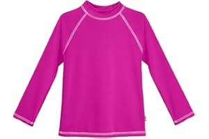 Long Sleeve Rashguard for Girls with UPF 50+ Sun Protection | White by City Threads