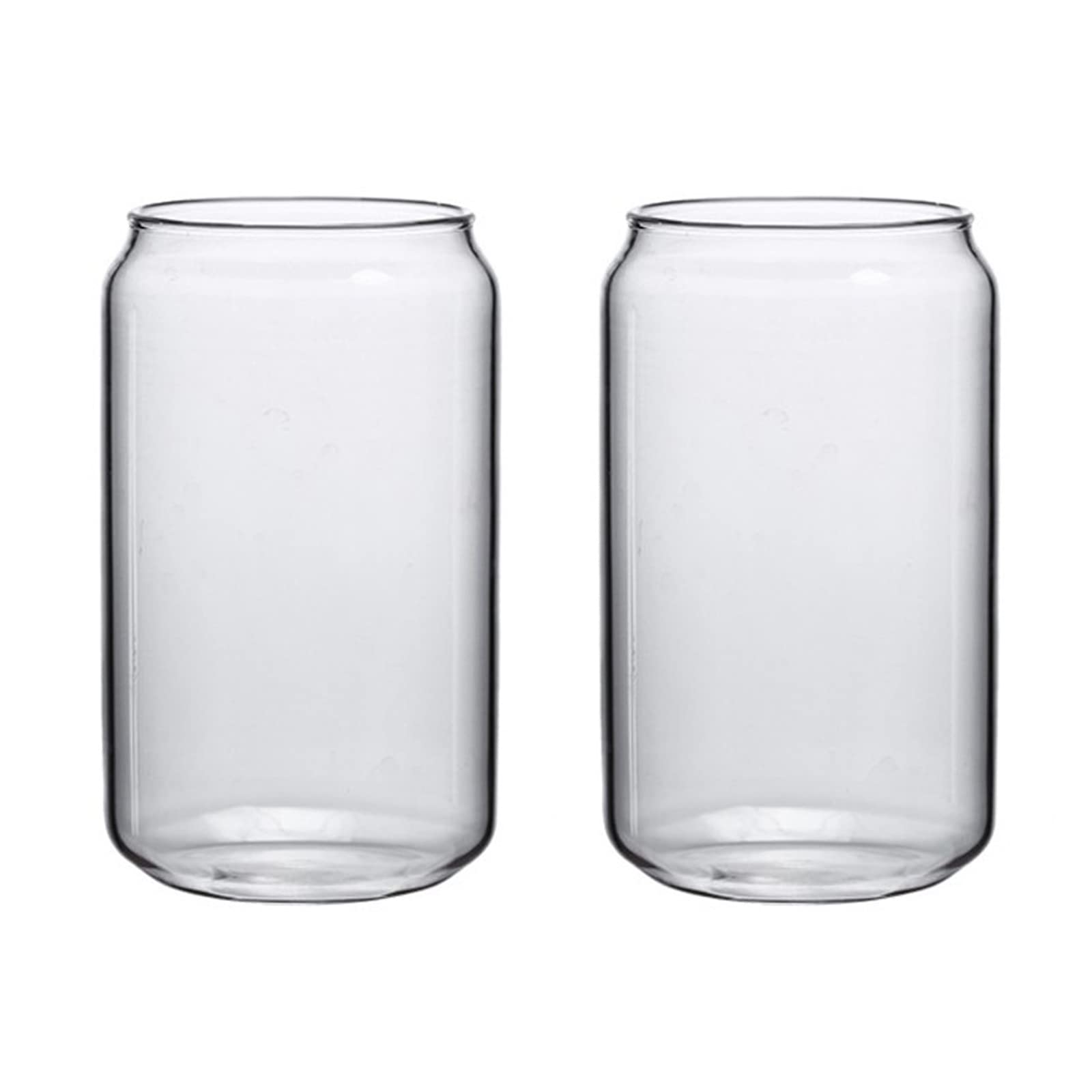 Blanketswarm 2Pcs Drinking Glasses,Beer Can Glass Tumbler Glasses Can Shaped Beer Glasses Ice Coffee Cup for Milk Coffee Ice Water Cocktail