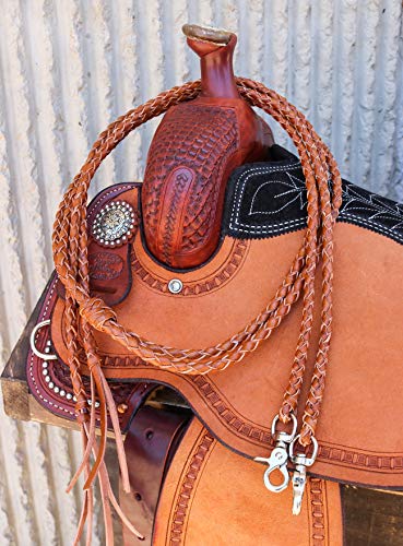 M-Royal Western Leather Braided Split Reins