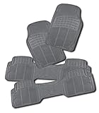 Zento Deals 4-Piece Gray Universal Fit Trimmable Premium Quality Full Rubber-All Weather Heavy Duty Vehicle Floor Mats