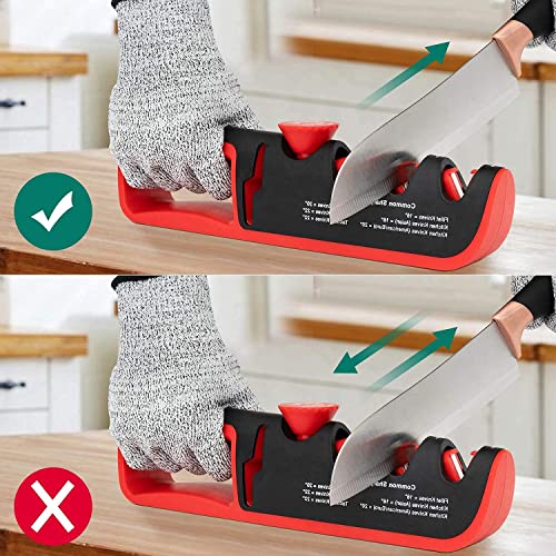 Knife Sharpeners Upgraded Set Premium 4 Stage Blade Sharpening Tool Helps Restore, Renew