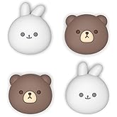 PlayVital Thumb Grips for Nintendo Switch 2 | Kawaii Silicone Joystick Caps (4-Pack) - Cute Accessories Animal Design Thumbst