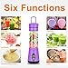 EgoEra Portable Mini Personal Powerful Electric Juicer 450ml Sports Bottle Cup Blender Maker with Six Leaves Blade and Built-in 2200mAh Rechargeable Battery Power Bank, USB Charging Cable, Purple