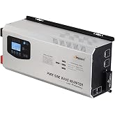 Ampinvt 6000W Peak 18000W Pure sine Wave Inverter, 24VDC to 120V 240V Split Phase Output, with ac Battery Charger, Low Frequency Off Grid Power System Sealed Gel Agm Flooded Lithium Battery