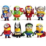 Despicable Me Minions Superheroes Action Figures 8pcs/set Toys Size ~ 3.5 inch