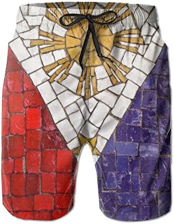 LUASD Men's Flag Of Philippines Quick Drying Breathable Short Pants Swim Trunks Medium