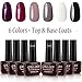 Gellen Classic Gel Nail Polish 6 Colors With Base Coat and Top Coat Home Nail Salon Kit