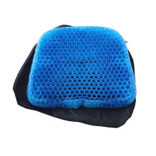 Gel Pad Seat Wheelchair Cushion Egg Sitter Covers 43 x 36 with Non Slip Drop Dot for Outdoor Office Kitchen Dining Room Patio Furniture Cars Chairs for Tailbone Sciatica Back Pain Black Cover AnyBack