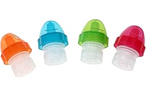 LOLIPPYY 4Pcs Food-Grade Plastic Baby Beverage Bottle Lid Converter Caps for Juice Soda Bottle Boys and Girls Toddler Boys Gi