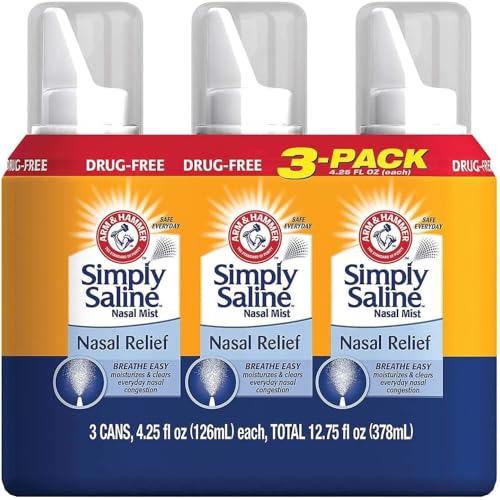 Simply Saline Adult Nasal Mist, Original, Pack of 3, 4.25 Oz Each