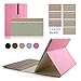 iPad Pro 9.7 Keyboard Case, BoriYuan PU Leather Tri-fold Folio Stand Smart Cover with Aluminum Detachable Backlit Wireless Bluetooth Keyboard For Apple iPad Pro 9.7inch+Screen Protector+Stylus, Rose Red