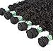 7 Pcs Jerry Curly Synthetic Hair Extensions Jerry Curly Bundles Weave Hair with One Closure Natural Black Color Mixed Length (16'' 18'' 20'' with 16'' closure, Black)