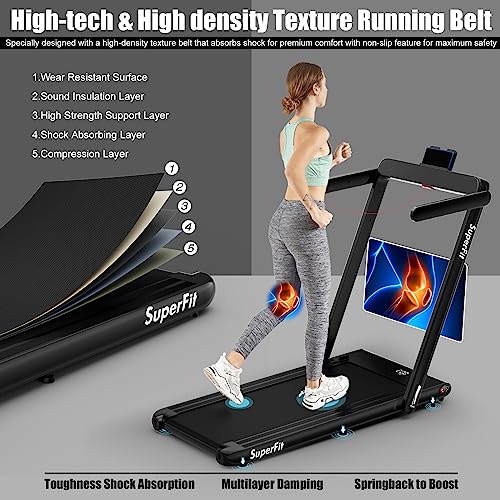 Goplus 2 in 1 Folding Treadmill, 2.25HP Superfit Under Desk Electric