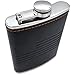 Leather American Flag Hip Flask - Leak Proof Food Grade Stainless Steel for Whiskey or Bourbon Liquor | Bonus Funnel (USA 8 Ounce Flask, Black Leather Wrap)