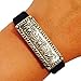 Fitbit Alta, Fitbit Flex, Jawbone Up Jewelry to Accessorize Your Fitness Tracker -Classic Polished Antique Gold or Silver Etched Ornate MILAN Charm Bracelet Accessory (Aged Silver)