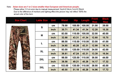 Eglemall Men's Military Tactical Hunting Pants Fleece Softshell Trousers ACU XL
