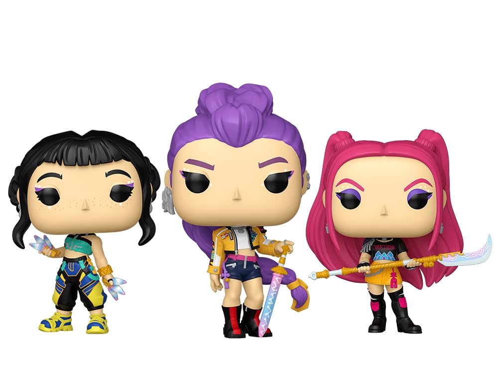 Funko Pop! Kpop Demon Hunters - Set of 3 Huntr/x - Rumi, Mira and Zoey Vinyl Figures Bundled with Box Protector