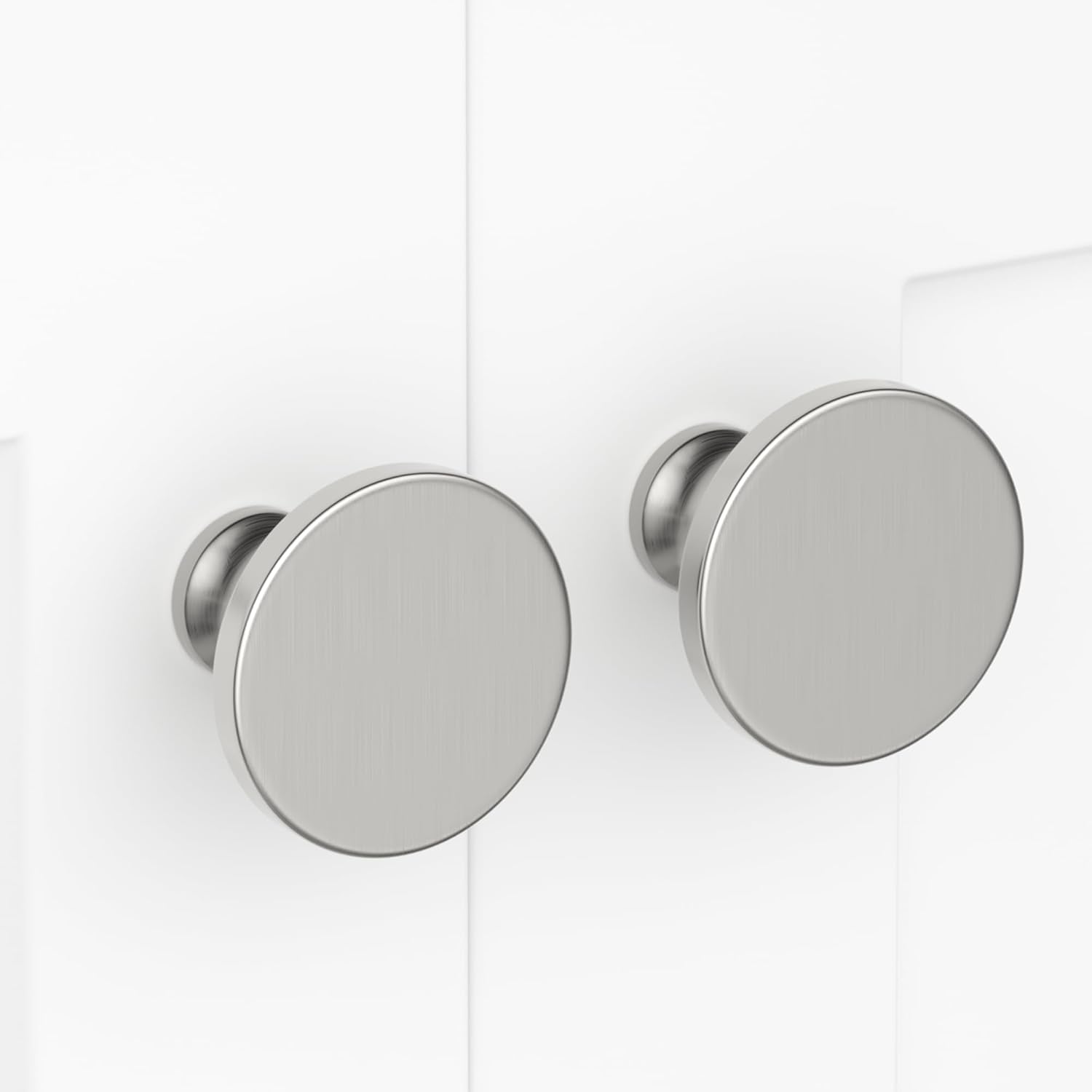 LONTAN 15 Pack Cupboard Knobs Brushed Nickel Drawer Knobs Solid Kithcen Hardware for Dresser Drawers Zinc Alloy Drawer Hardware