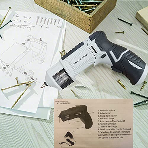 Akkuschrauber, 12 Schrauberbits in 2 Fassungen, integrierter Lithium-Ionen-Akku 3,6 V und Ladegerät – Bild 7