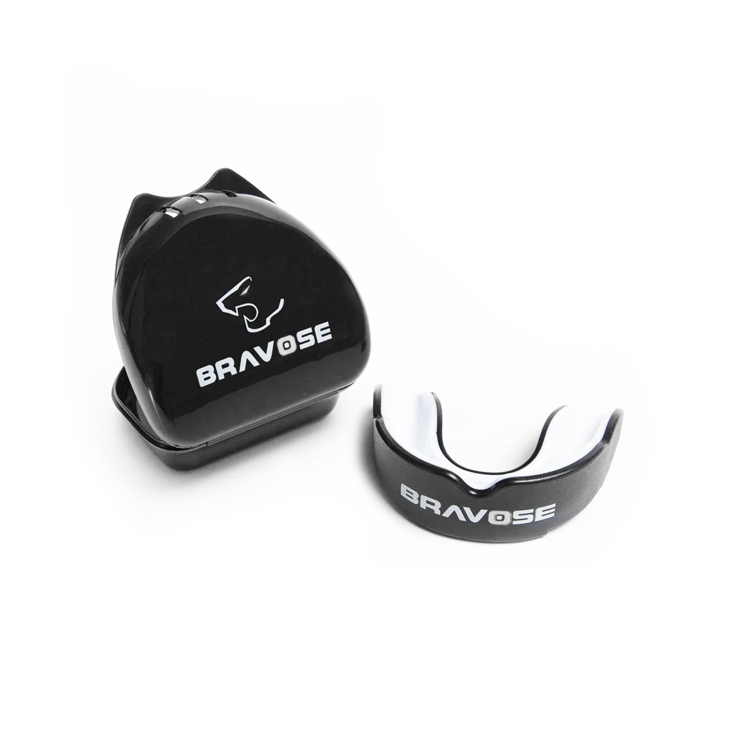 Bravose Premium Mouth Guard Boxing for Adults and Juniors | Dual Layer Gum Shield with Case for Boxing, Kickboxing, MMA, Muay Thai | Slim Fit Professional Mouthguard Jaw Braces (Black)