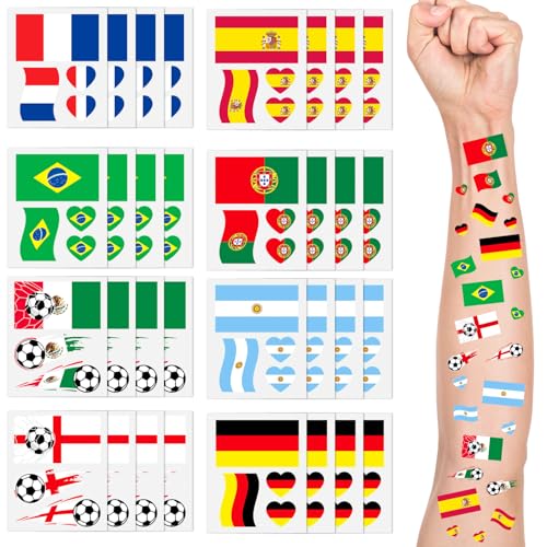 32PCS Tatuajes Temporales Mundial 2026, Pegatinas Mundial 2026 Decoration, Pegatinas Temporales Para Faciales, Ideales para El Eventos Deportivos de Fútbol y Celebraciones