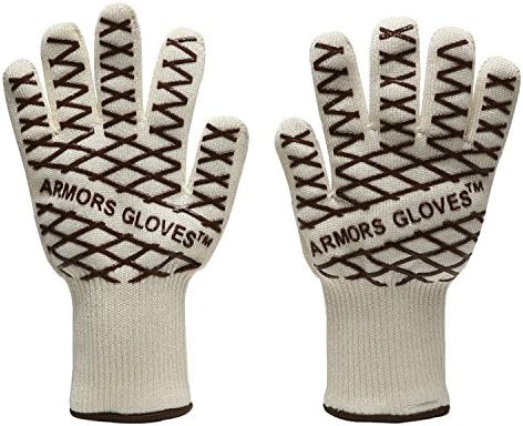 Revolutionary Oven Gloves 350โ(640โ) Extreme Professional Flexible Heat Flame Resistant Kitchen Gloves,Kpaco Light-Weight Barbecue Gloves Hot Surface Handler (PAIR) - Coffee