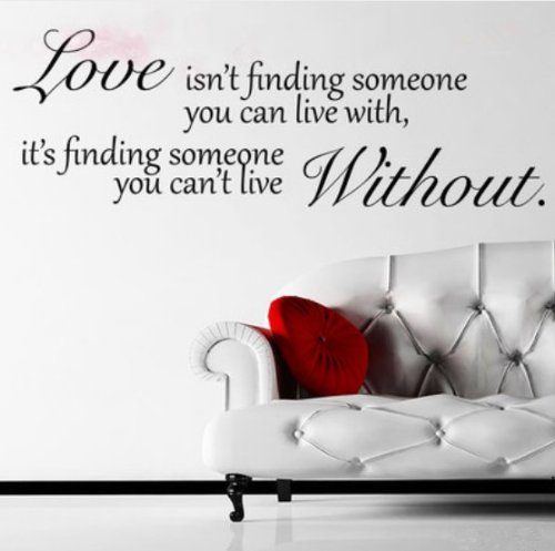 Wall Sticker Decal Mural Self Adhesive Paper Art Deco (Love Without Quote Sticker)